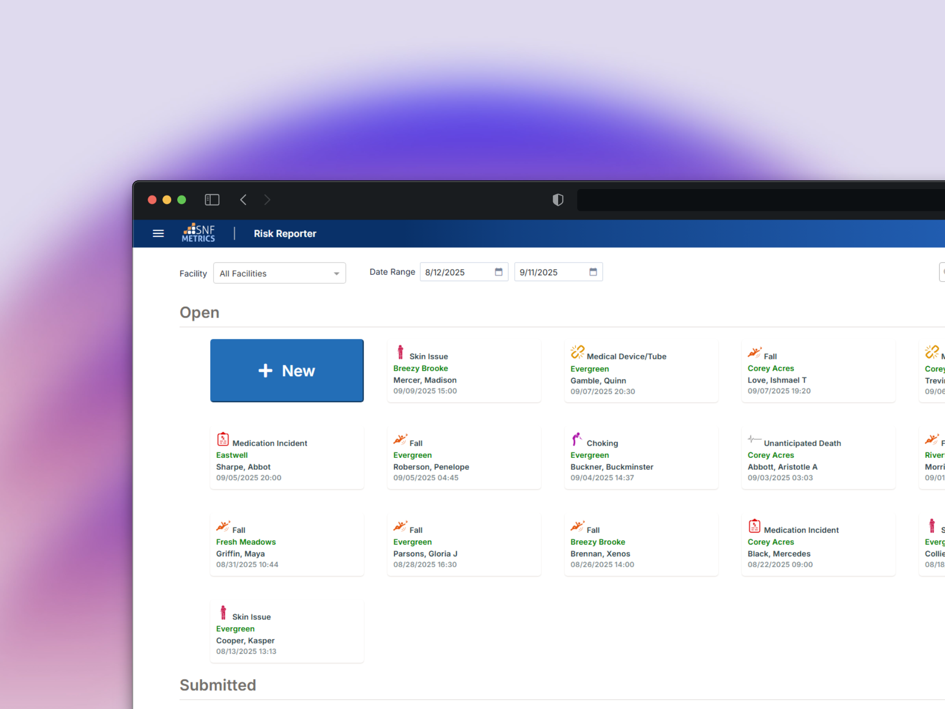 screenshot of SNF Metrics